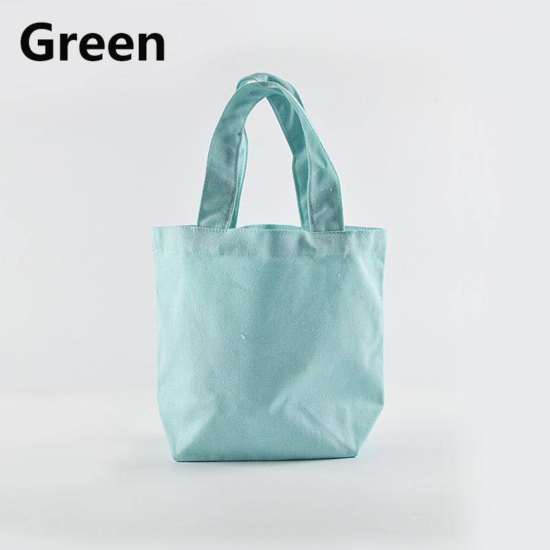 Lunchtasche aus Segeltuch, kleine Tragetasche, faltbar, für Lebensmittel, einfarbig, Einkaufstaschen, lässige Handtasche, Schultertasche grün von Joom DACH