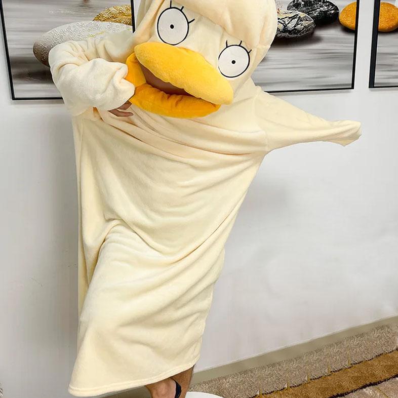 Lustige Elizabeth Ente Tier Cosplay Robe Homewear Kigurumi Pyjamas Männer Frauen Pyjama Weiche Pullover Schlafsack warme Langarm Nachtwäsche set Erwachsene m von Joom DACH