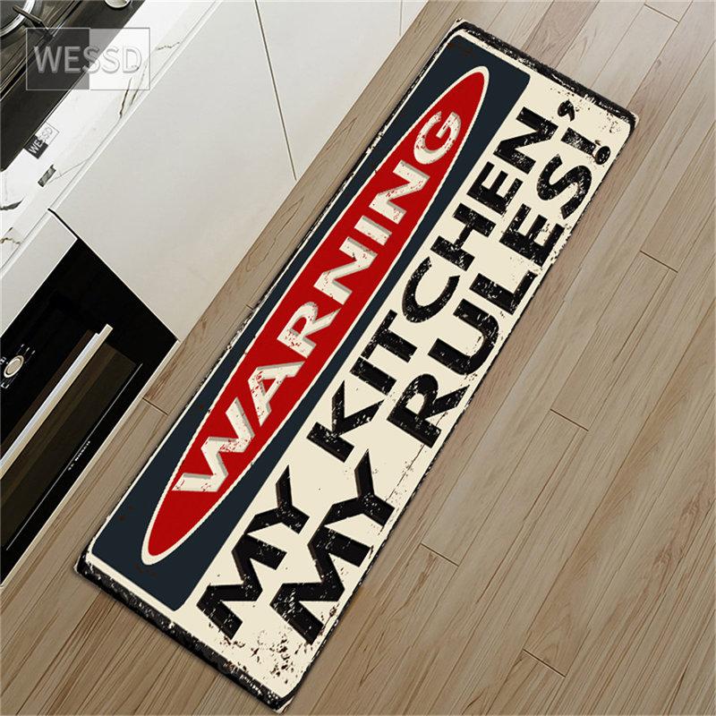 Lustige Küchenmatte „My Kitchen My Rules Mom's Kitchen“, Läufer, Teppich, Memory-Schaum, rutschfeste Fußmatte 50x160cm von Joom DACH