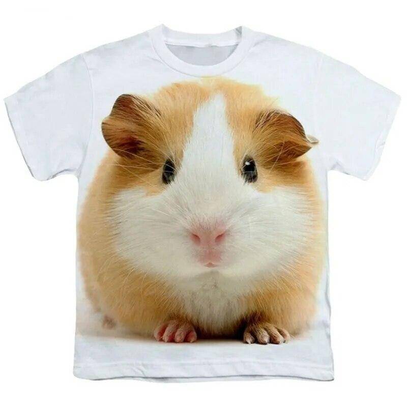 Lustige Meerschweinchen-T-Shirts, Hamster, niedliches Tier, 3D-gedruckt, Streetwear, Herren- und Damenmode, übergroßes T-Shirt, Kinder-T-Shirts, Tops, Kleidung XS von Joom DACH