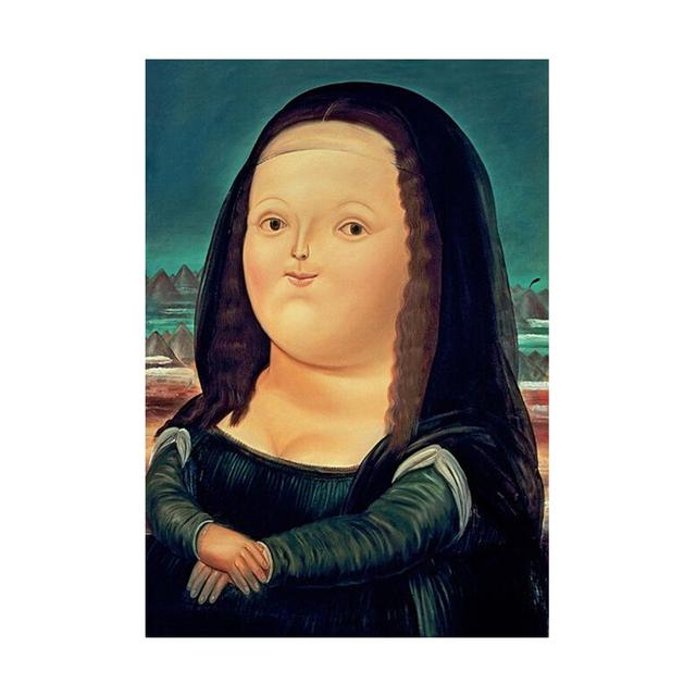 Lustige Mona Lisa-Kunst-Leinwandposter und -Drucke von Fernando Botero, berühmte Gemälde, Wandkunstbilder für die Wohndekoration 40*60cm von Joom DACH