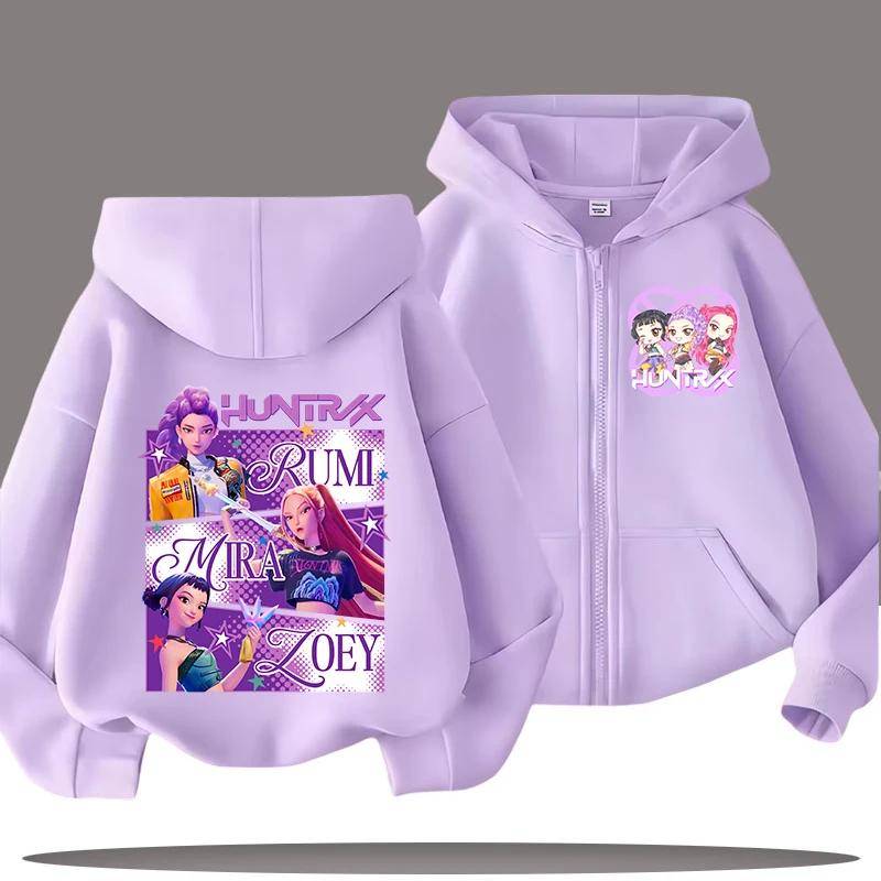 Lustige Sweatshirts mit Reißverschluss Kpop Dämonenjäger Hoodie Kinderkleidung Kind Mädchen Junge Sweatshirt Reißverschluss Kapuzenpullover Baby Freizeit Oberteil 120 von Joom DACH