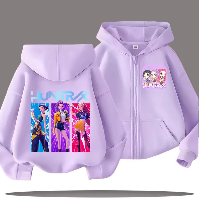 Lustige Sweatshirts mit Reißverschluss Kpop Dämonenjäger Hoodie Kinderkleidung Kind Mädchen Junge Sweatshirt Reißverschluss Kapuzenpullover Baby Freizeit Oberteil 130 von Joom DACH