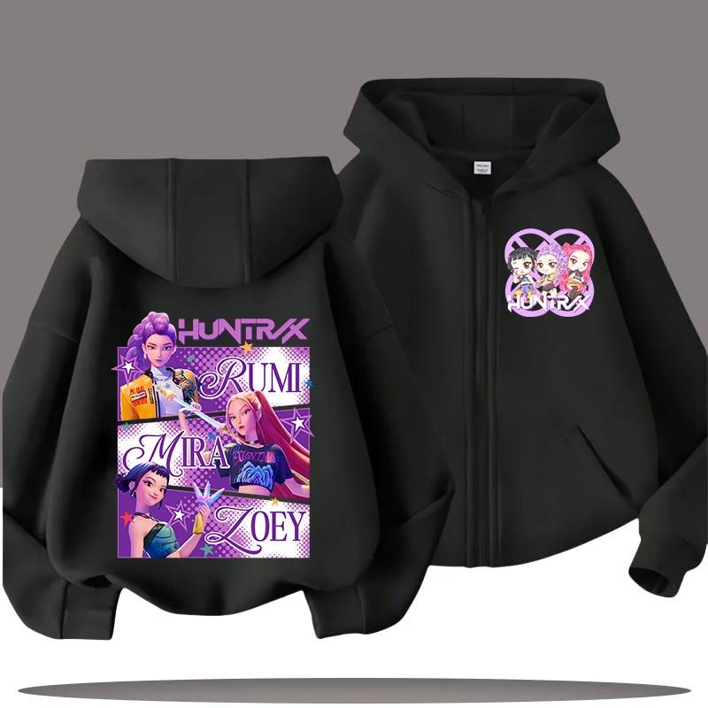 Lustige Sweatshirts mit Reißverschluss Kpop Dämonenjäger Hoodie Kinderkleidung Kind Mädchen Junge Sweatshirt Reißverschluss Kapuzenpullover Baby Freizeit Oberteil 130 von Joom DACH