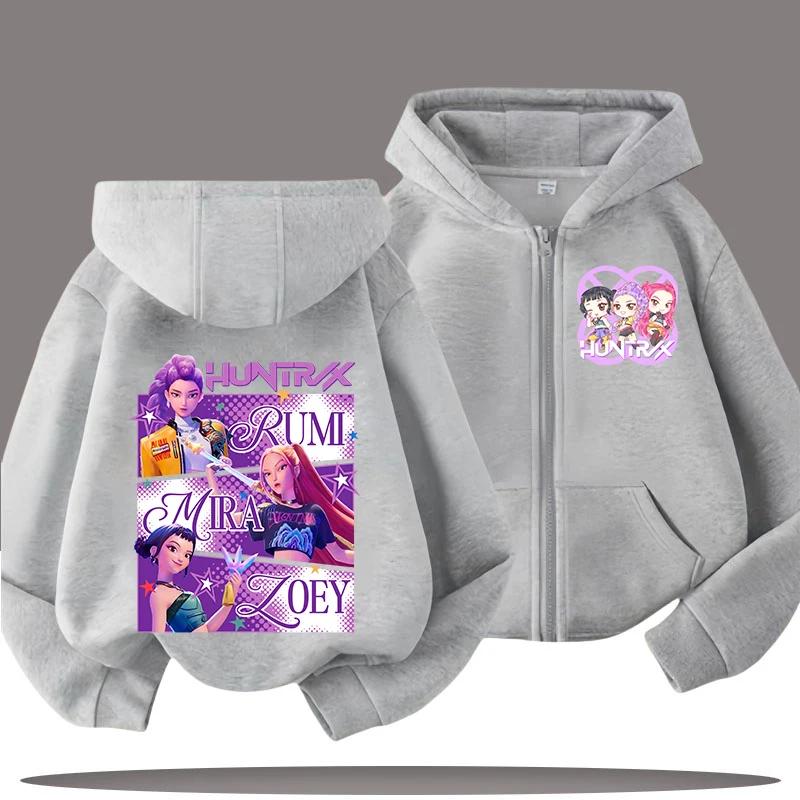Lustige Sweatshirts mit Reißverschluss Kpop Dämonenjäger Hoodie Kinderkleidung Kind Mädchen Junge Sweatshirt Reißverschluss Kapuzenpullover Baby Freizeit Oberteil 130 von Joom DACH