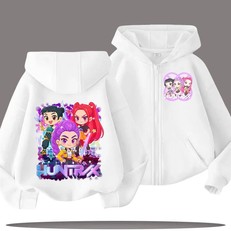 Lustige Sweatshirts mit Reißverschluss Kpop Dämonenjäger Hoodie Kinderkleidung Kind Mädchen Junge Sweatshirt Reißverschluss Kapuzenpullover Baby Freizeit Oberteil 130 von Joom DACH