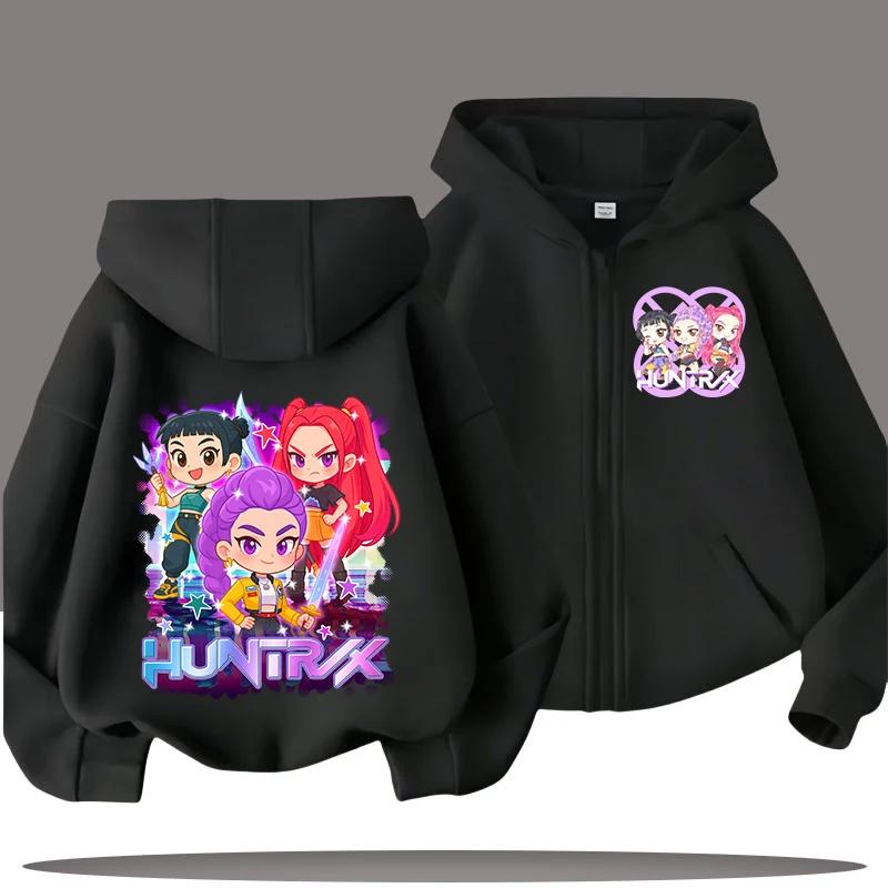 Lustige Sweatshirts mit Reißverschluss Kpop Dämonenjäger Hoodie Kinderkleidung Kind Mädchen Junge Sweatshirt Reißverschluss Kapuzenpullover Baby Freizeit Oberteil 130 von Joom DACH
