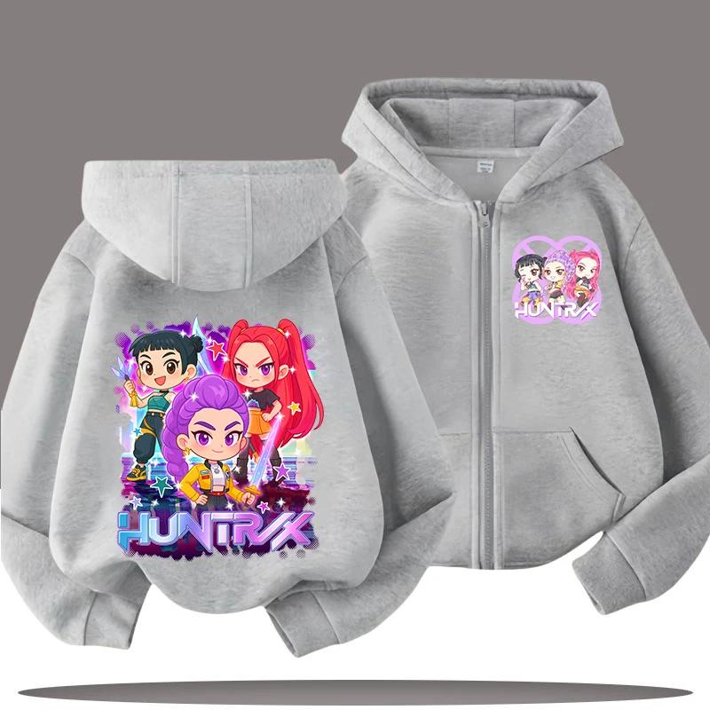 Lustige Sweatshirts mit Reißverschluss Kpop Dämonenjäger Hoodie Kinderkleidung Kind Mädchen Junge Sweatshirt Reißverschluss Kapuzenpullover Baby Freizeit Oberteil 130 von Joom DACH