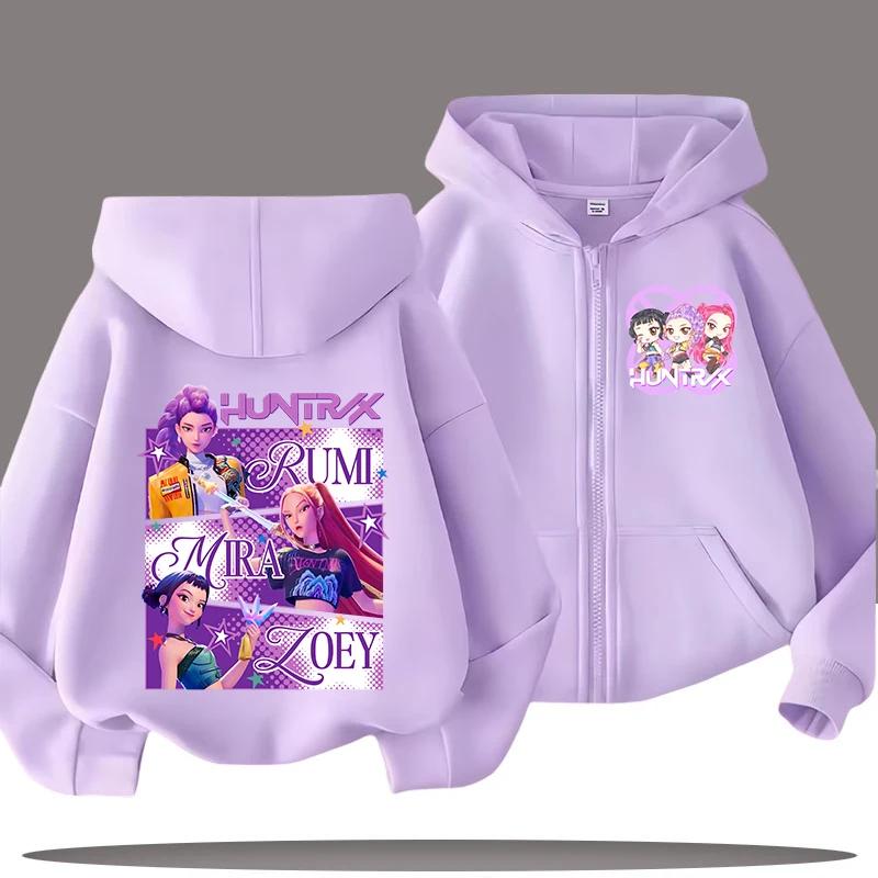 Lustige Sweatshirts mit Reißverschluss Kpop Dämonenjäger Hoodie Kinderkleidung Kind Mädchen Junge Sweatshirt Reißverschluss Kapuzenpullover Baby Freizeit Oberteil 140 von Joom DACH