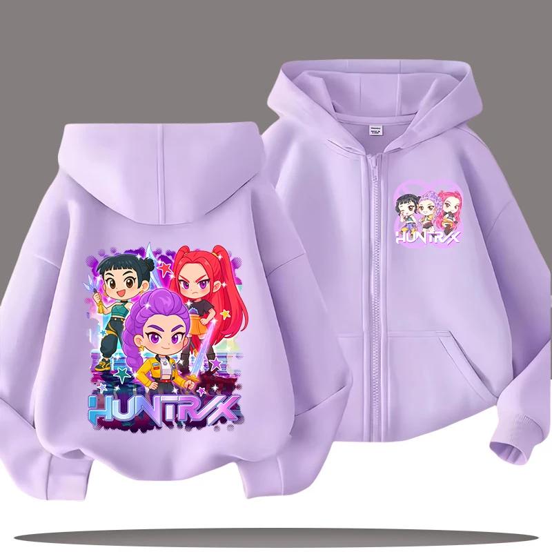 Lustige Sweatshirts mit Reißverschluss Kpop Dämonenjäger Hoodie Kinderkleidung Kind Mädchen Junge Sweatshirt Reißverschluss Kapuzenpullover Baby Freizeit Oberteil 140 von Joom DACH