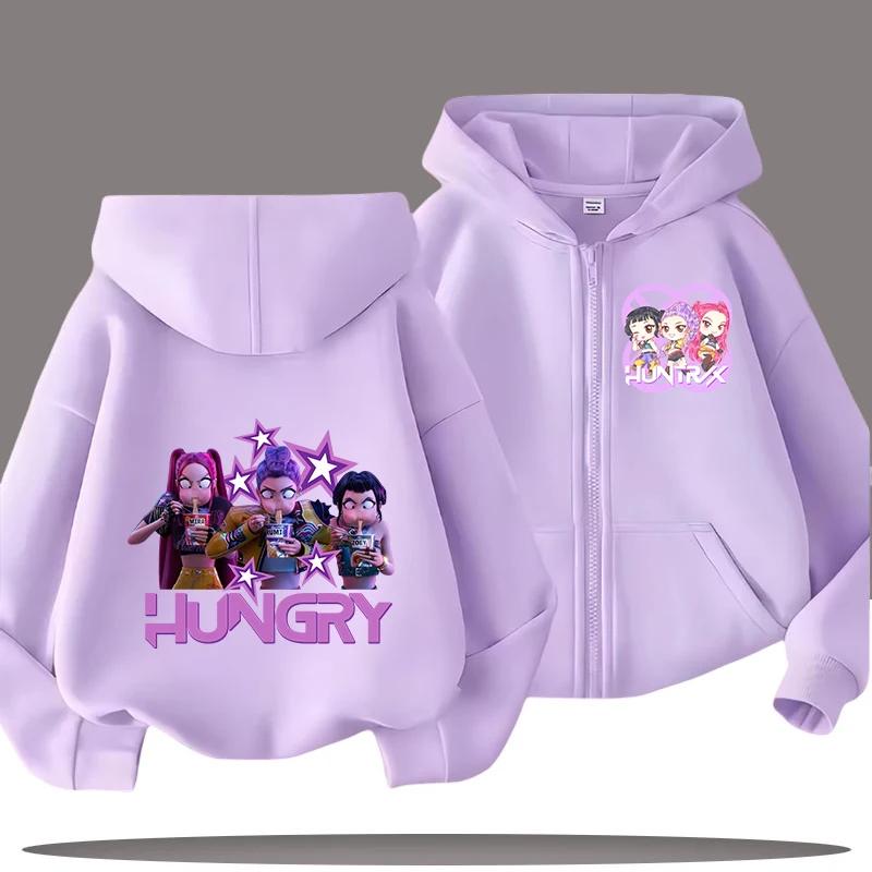 Lustige Sweatshirts mit Reißverschluss Kpop Dämonenjäger Hoodie Kinderkleidung Kind Mädchen Junge Sweatshirt Reißverschluss Kapuzenpullover Baby Freizeit Oberteil 140 von Joom DACH