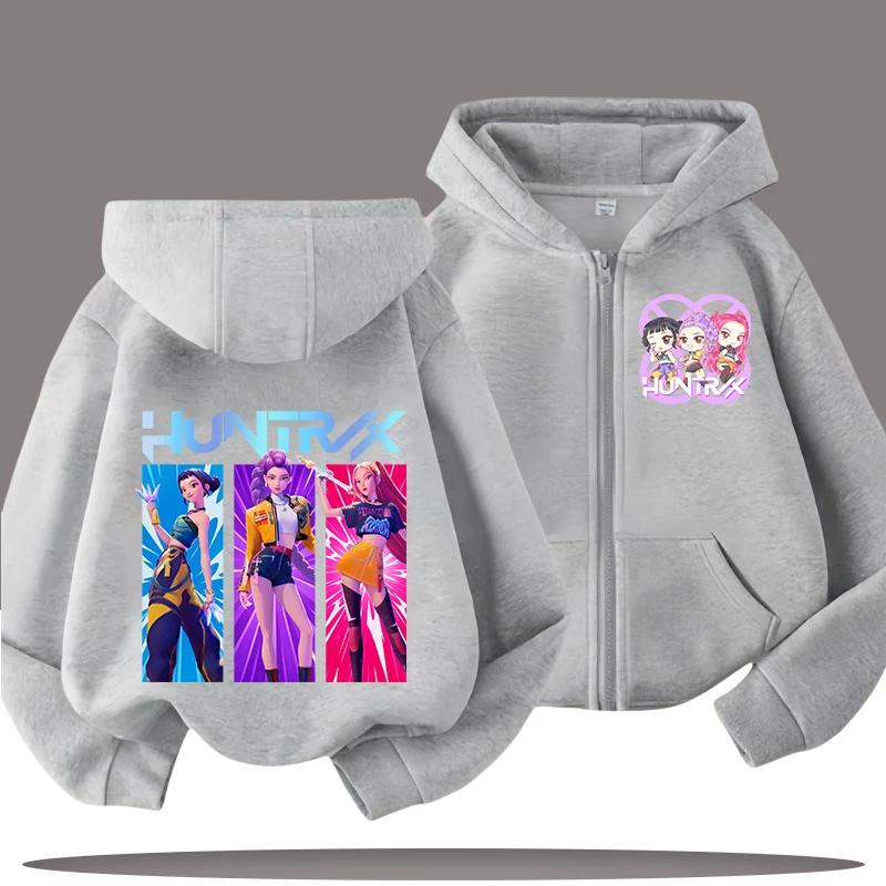 Lustige Sweatshirts mit Reißverschluss Kpop Dämonenjäger Hoodie Kinderkleidung Kind Mädchen Junge Sweatshirt Reißverschluss Kapuzenpullover Baby Freizeit Oberteil 140 von Joom DACH