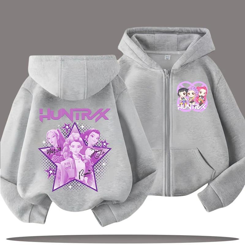 Lustige Sweatshirts mit Reißverschluss Kpop Dämonenjäger Hoodie Kinderkleidung Kind Mädchen Junge Sweatshirt Reißverschluss Kapuzenpullover Baby Freizeit Oberteil 150 von Joom DACH