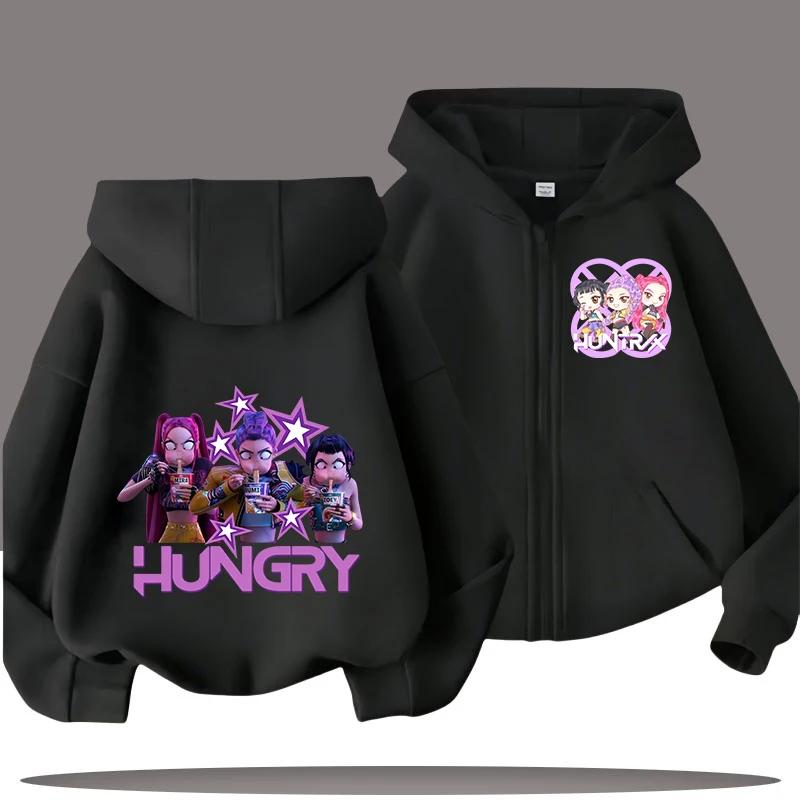 Lustige Sweatshirts mit Reißverschluss Kpop Dämonenjäger Hoodie Kinderkleidung Kind Mädchen Junge Sweatshirt Reißverschluss Kapuzenpullover Baby Freizeit Oberteil 150 von Joom DACH