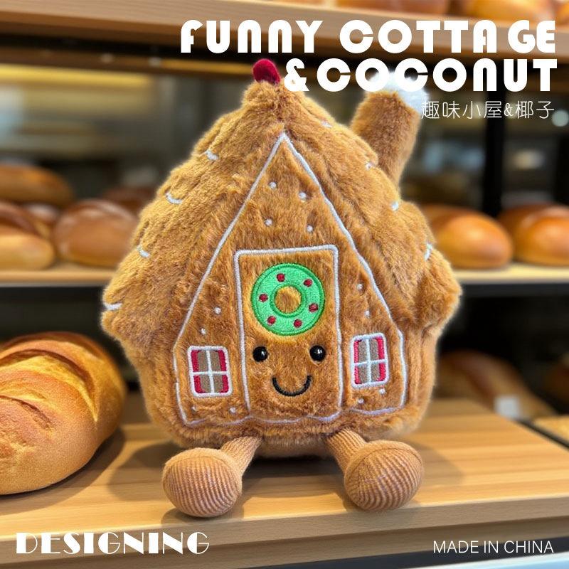 Lustige Weihnachts-Lebkuchenmann-Puppe Weihnachts-Schneemann Elch Plüschtier Weihnachtshaus-Puppe Kleiner Stern Weihnachtsbaum 22cm von Joom DACH