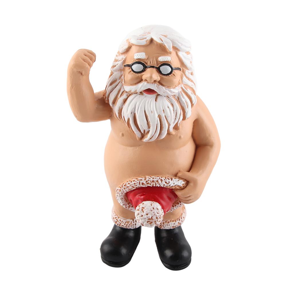 Lustige Weihnachtsmann-Figuren Weihnachts-Harzhandwerk Statue Ornamente Heim-Büro-Dekoration von Joom DACH