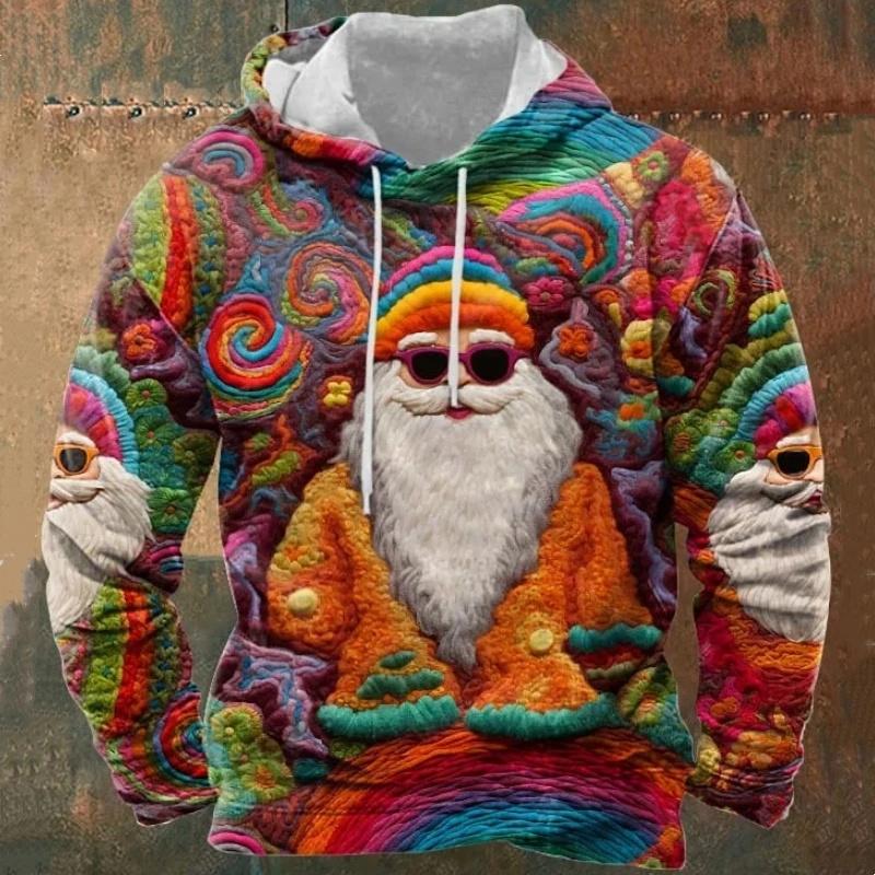 Lustiger bunter Weihnachtsmann 3D-Druck Hoodies für Männer Kleidung Mode Cartoon Y2k Weihnachtsgeschenke Sweatshirt Weihnachten Frauen Pullover L von Joom DACH