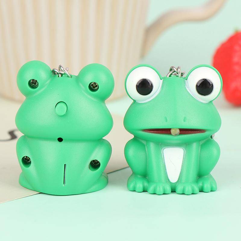 Lustiger schöner grüner Frosch Schlüsselanhänger mit LED-Licht und Sound Schlüsselanhänger Kinder Spielzeug Geschenk von Joom DACH