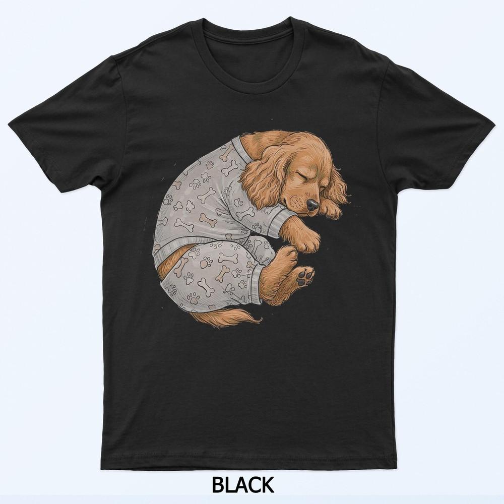 Lustiger verschlafener Cocker Spaniel Pyjama Herren Damen T-Shirt XL von Joom DACH