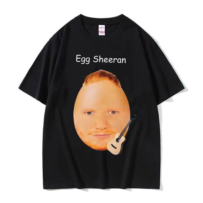 Lustiges Ei Ed Sheeran Meme T-Shirts Herren Damen Mode Lässige Harajuku T-Shirts Herren 100% Baumwolle Rundhals Kurzarm T-shirt 4XL von Joom DACH