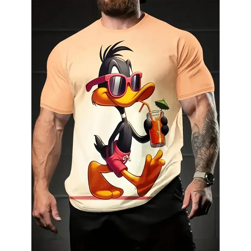 Lustiges Herren-T-Shirt mit Cartoon-Enten-Print, Sommer, lässig, kurzärmelig, Pullover, modische T-Shirts für den Außenbereich, übergroße Kleidung für Männer 2XL Lustiges Herren-T-Shirt mit Cartoon-Enten-Print, Sommer, lässig, kurzärmelig, Pullover, modische T-Shirts für den Außenbereich, übergroße Kleidung für Männer 2XL von Joom DACH
