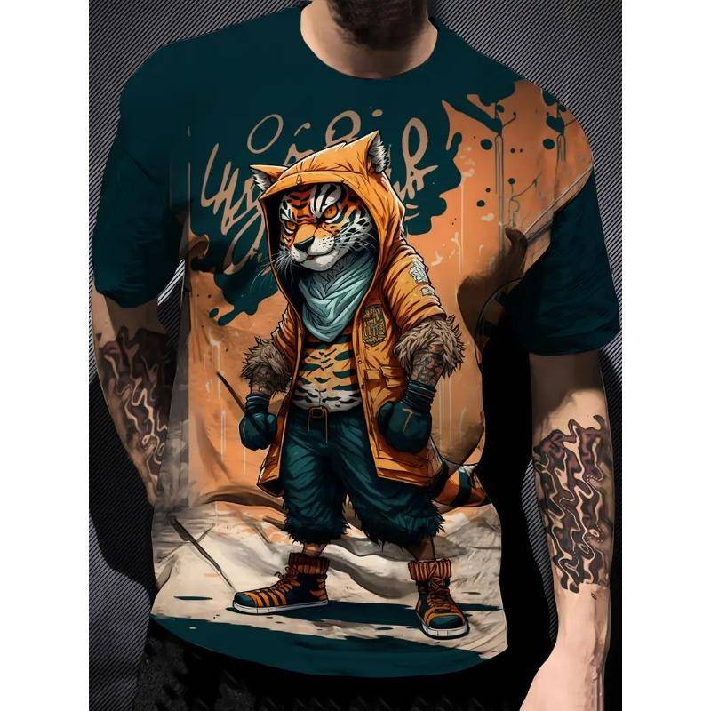 Lustiges Herren-T-Shirt mit Cartoon-Enten-Print, Sommer, lässig, kurzärmelig, Pullover, modische T-Shirts für den Außenbereich, übergroße Kleidung für Männer 5XL Lustiges Herren-T-Shirt mit Cartoon-Enten-Print, Sommer, lässig, kurzärmelig, Pullover, modische T-Shirts für den Außenbereich, übergroße Kleidung für Männer 5XL von Joom DACH