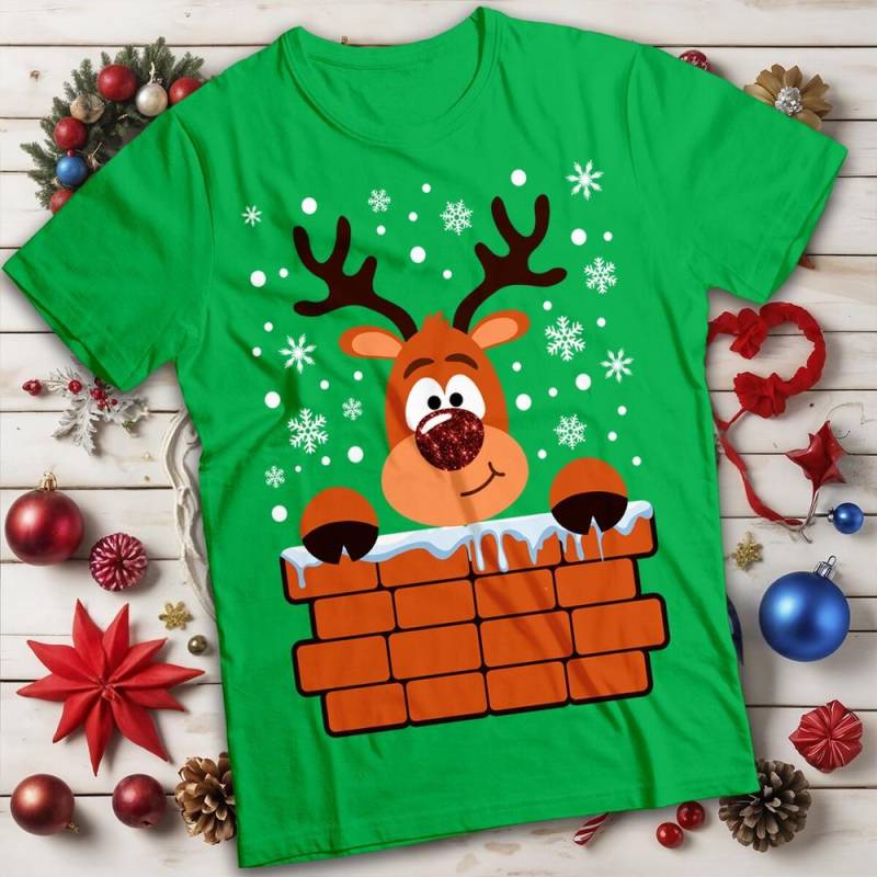 Lustiges Rentier Weihnachts-T-Shirt für Herren und Damen #MC M von Joom DACH