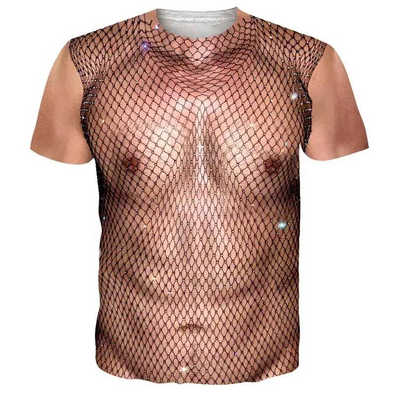 Lustiges T-Shirt mit 3D-Druck und Muskelgrafik für Herren, kurzärmelig, übergroß, Hip-Hop-T-Shirt, Tops, Unisex, neuartige T-Shirts, Streetwear XXXL von Joom DACH