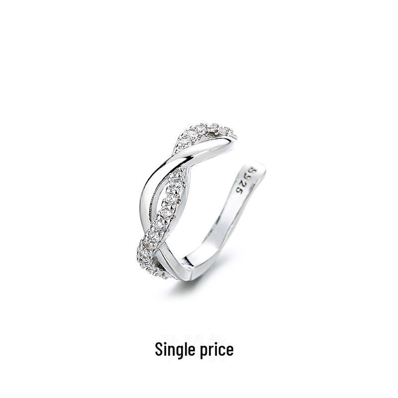 Luxuriöse, nicht durchstochene Ohrclips mit Zirkonia-Wellenkreuz und Diamant-Design für Damen Copper (see picture for color) von Joom DACH