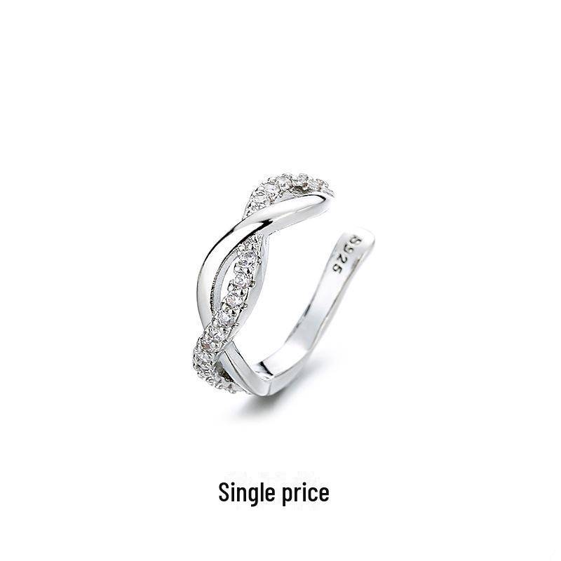 Luxuriöse, nicht durchstochene Ohrclips mit Zirkonia-Wellenkreuz und Diamant-Design für Damen Copper (see picture for color) von Joom DACH