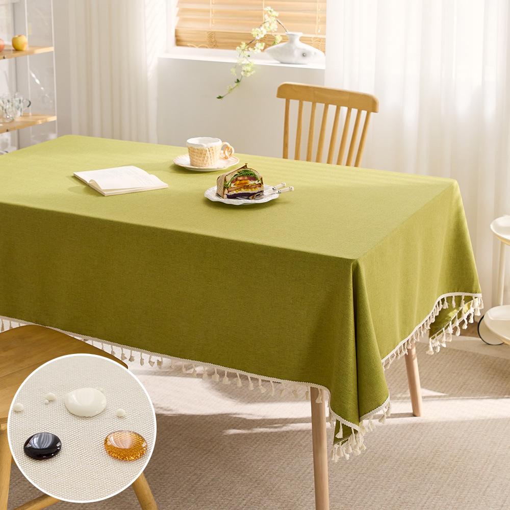 Luxuriöse, wasserfeste und schmutzabweisende Tischdecke aus Baumwollleinen für rechteckige Couchtische 40*60CM for bedside table von Joom DACH