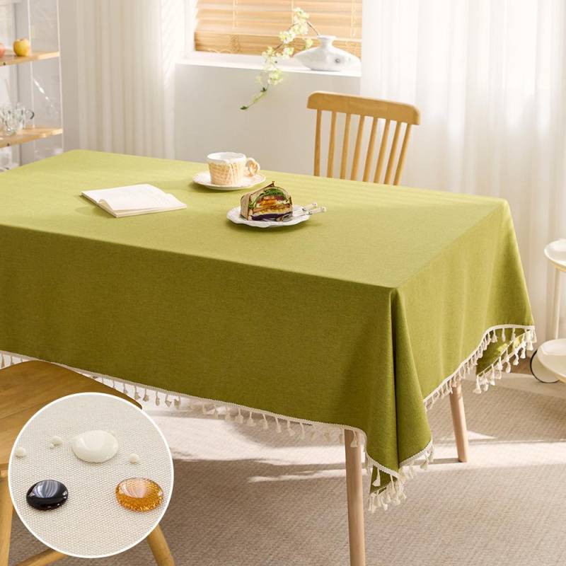 Luxuriöse, wasserfeste und schmutzabweisende Tischdecke aus Baumwollleinen für rechteckige Couchtische 40*60CM for bedside table von Joom DACH