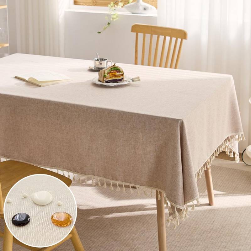 Luxuriöse, wasserfeste und schmutzabweisende Tischdecke aus Baumwollleinen für rechteckige Couchtische 40*60CM for bedside table von Joom DACH