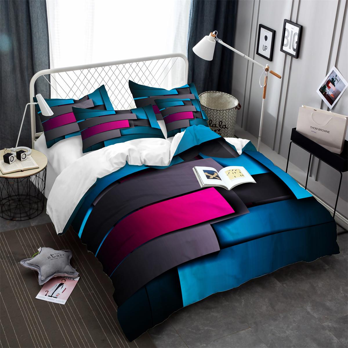 Luxuriöse 3D Schwarze Stereo Bettwäschesets Schlichtheit Vergoldung Bettwäsche Frauen Mädchen Einzel Doppel Twin Queen King Size Bettbezugsets EU Single 135x200cm von Joom DACH