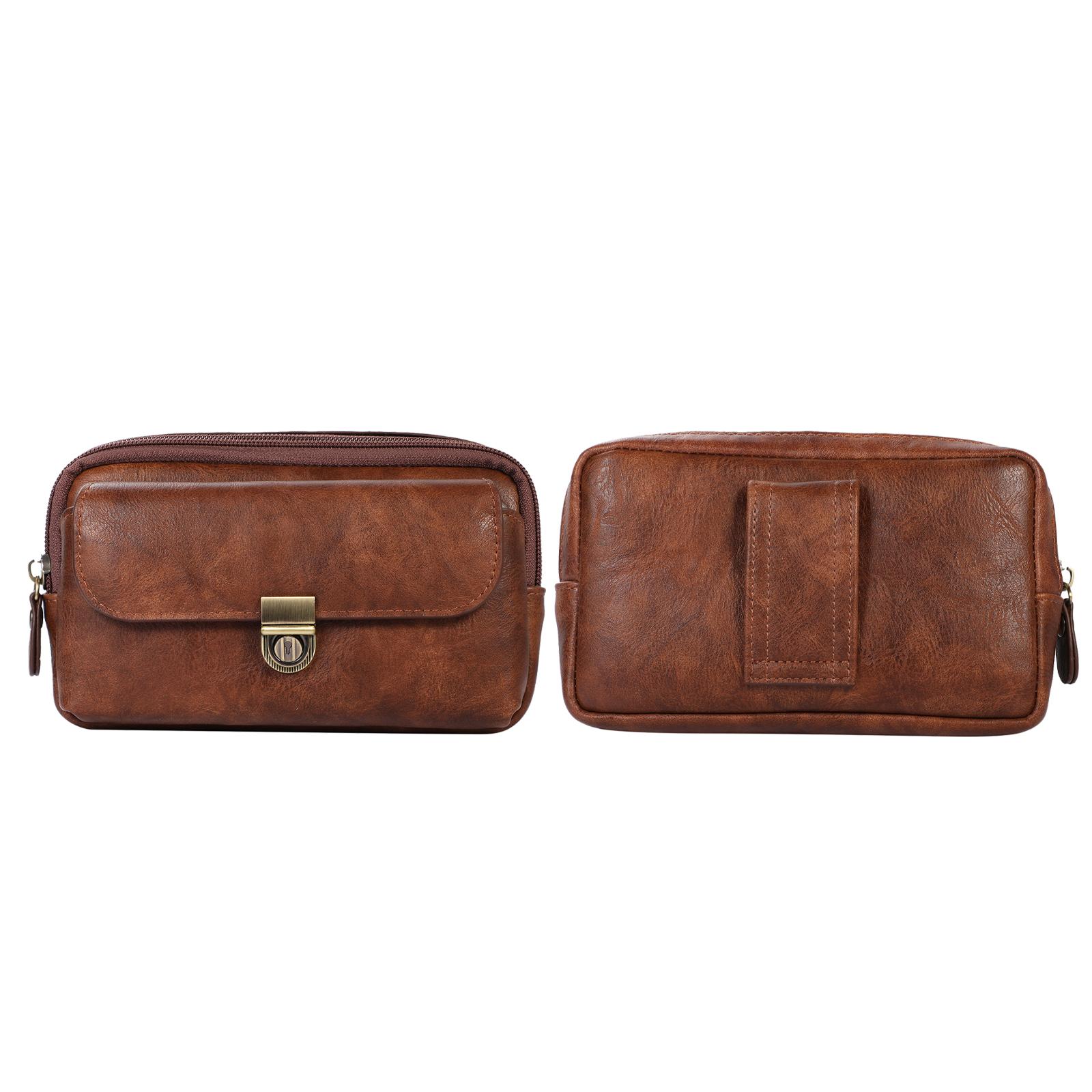 Luxuriöse 7,2-Zoll-Reißverschluss-Geldbörse aus Leder für Herren, Gürteltasche, Gürteltasche, Business-Reise-Geldbörse, Handy-Gürtelclip-Hülle für Samsung, iPhone, Xiaomi, Huawei, Holstertasche braun von Joom DACH