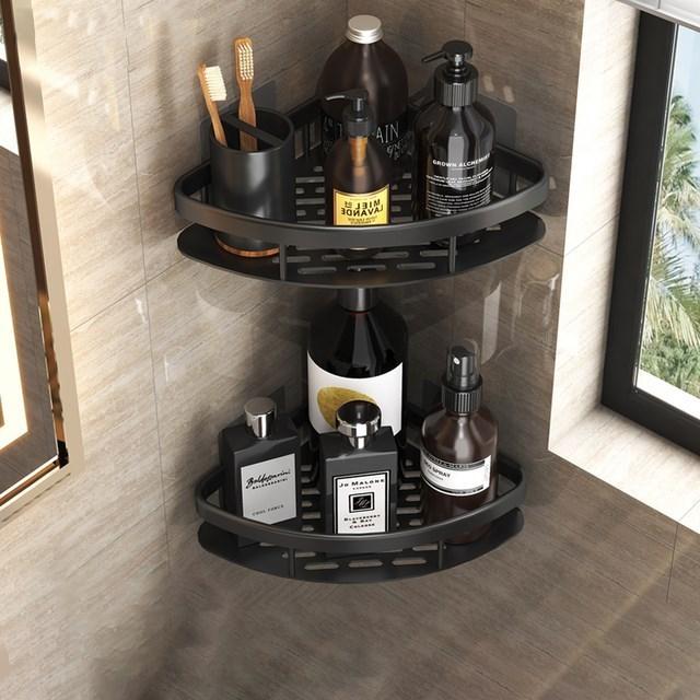 Luxuriöse Badezimmerregale ohne Bohren, rostfreies Aluminium, Duschwandregal, Shampoo-/Handtuchhalter, Badezimmer-Organizer, Zubehör von Joom DACH