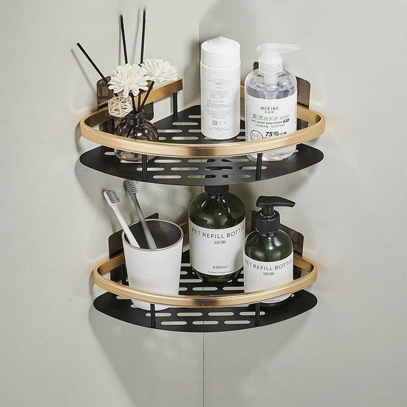Luxuriöse Badezimmerregale ohne Bohren, rostfreies Aluminium, Duschwandregal, Shampoo-/Handtuchhalter, Badezimmer-Organizer, Zubehör von Joom DACH