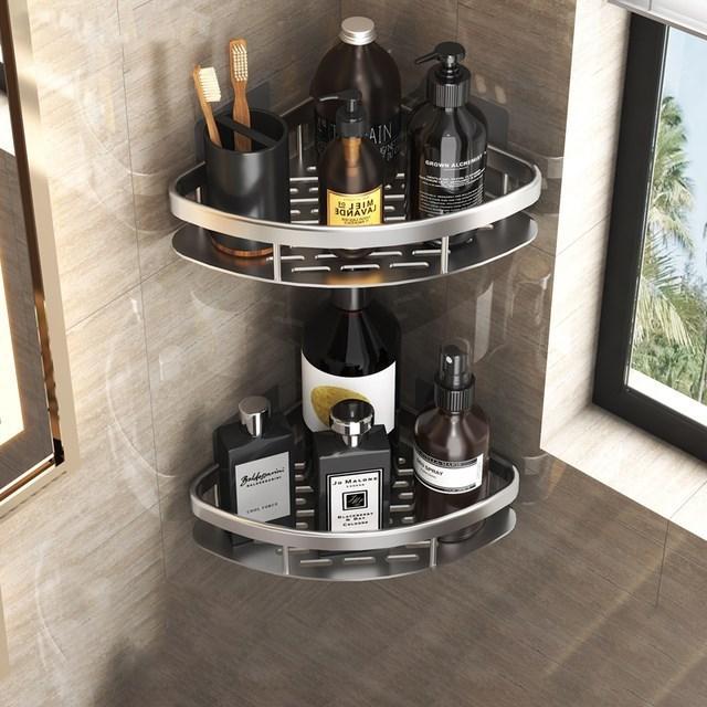 Luxuriöse Badezimmerregale ohne Bohren, rostfreies Aluminium, Duschwandregal, Shampoo-/Handtuchhalter, Badezimmer-Organizer, Zubehör von Joom DACH