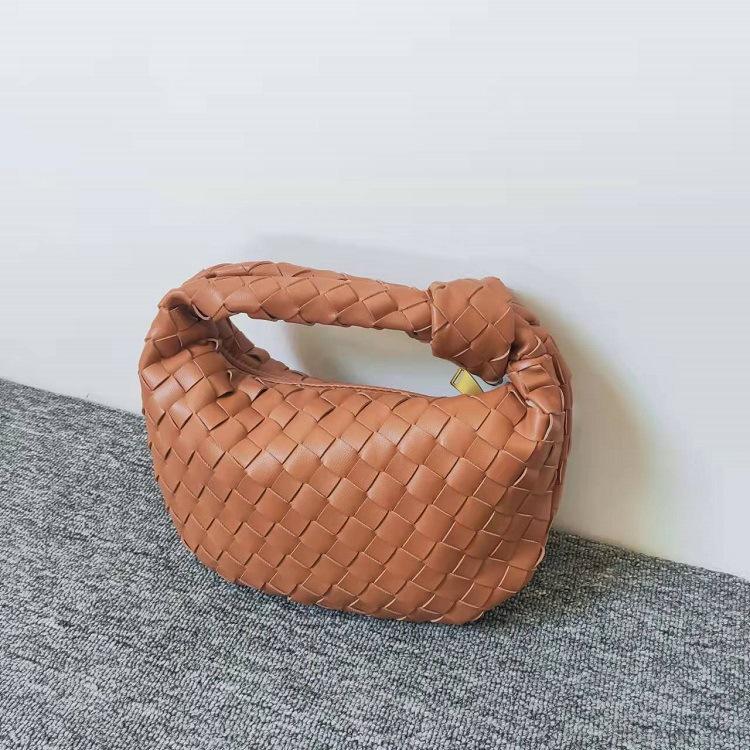 Luxuriöse Clutch mit Reißverschluss aus gewebtem Leder für Damen, modische Schultertasche, Hobo-Handtasche, weiche Hobo-Einkaufstasche von Joom DACH