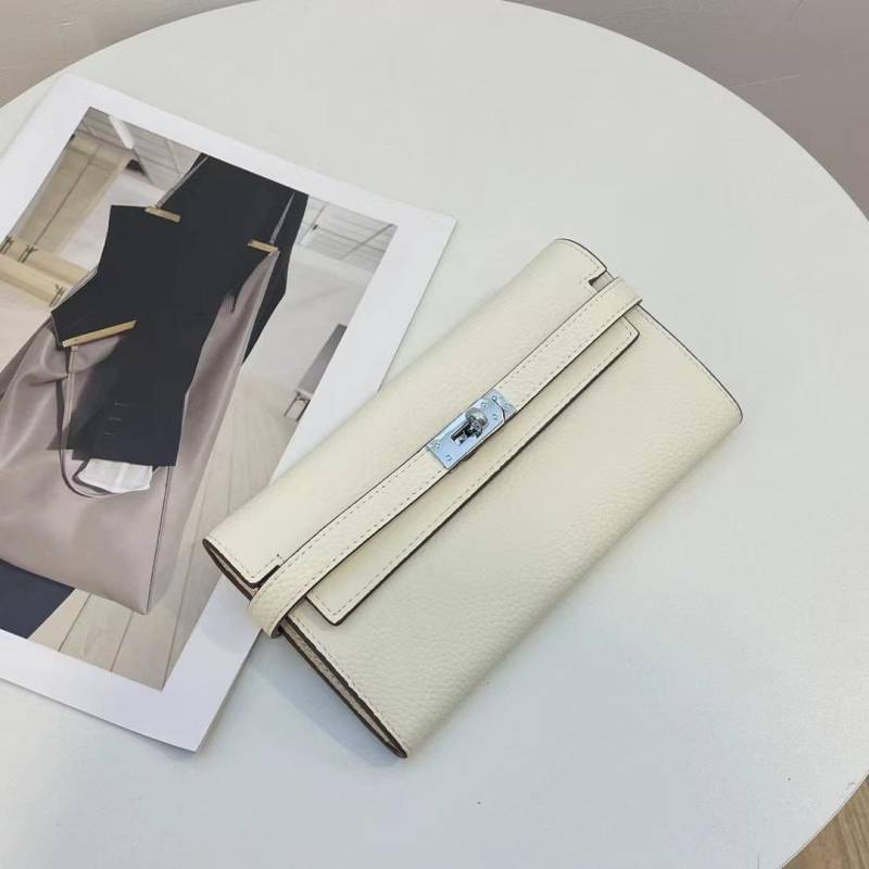 Luxuriöse Damen Geldbörsen aus echtem Leder Hohe Qualität Erste Schicht Rindsleder Langes Portemonnaie Silberfarbener Drehverschluss Geldbörse Wunderschöne Clutch ohne Logo weiß von Joom DACH