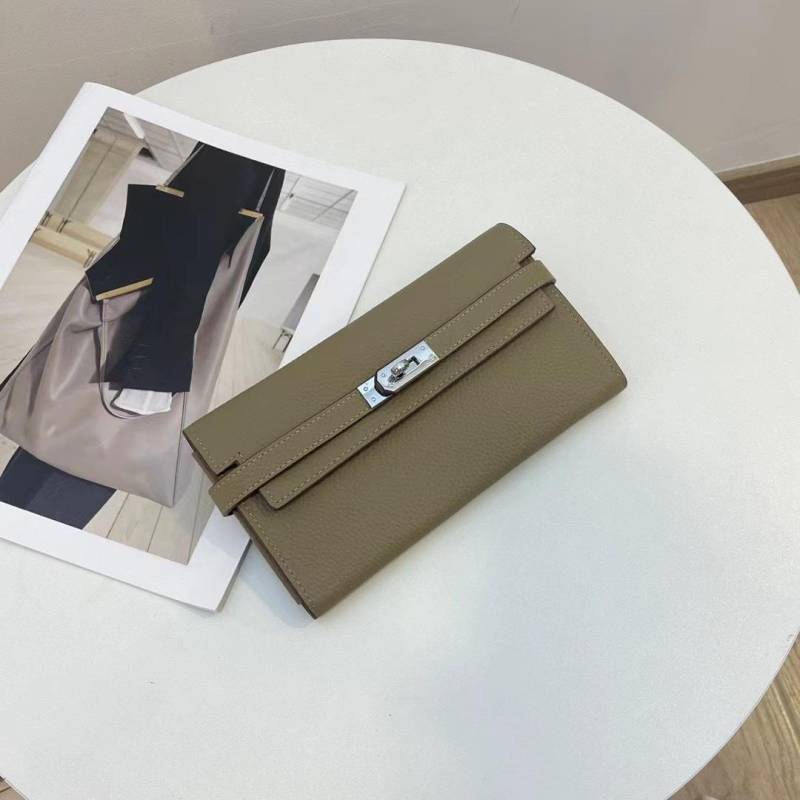 Luxuriöse Damen Geldbörsen aus echtem Leder Hohe Qualität Erste Schicht Rindsleder Langes Portemonnaie Silberfarbener Drehverschluss Geldbörse Wunderschöne Clutch ohne Logo helle khaki von Joom DACH