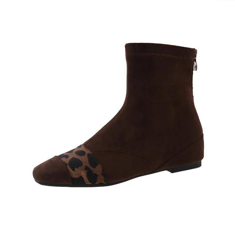 Luxuriöse Damen-Stiefeletten aus Wildleder mit quadratischer Zehenpartie, trendiger Winterstil, elegante Party-High-Heels-Stiefel mit 3 cm erhöht 40 braun von Joom DACH