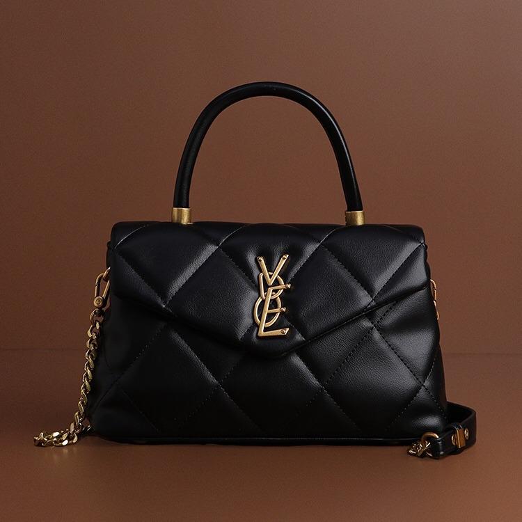 Luxuriöse Umhängetasche mit Diamantmuster - Damen 2025 Sommer-Mode Vielseitige Ketten-Schultertasche schwarz von Joom DACH