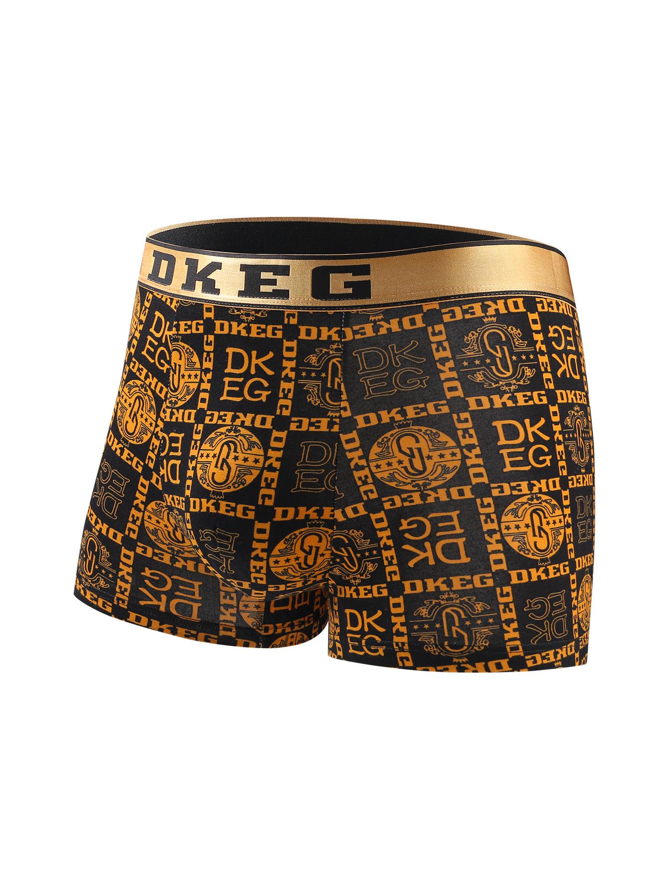 Luxuriöse schwarz-goldene 3D-Boxershorts für Herren – antibakterielle reine Baumwolle XL von Joom DACH