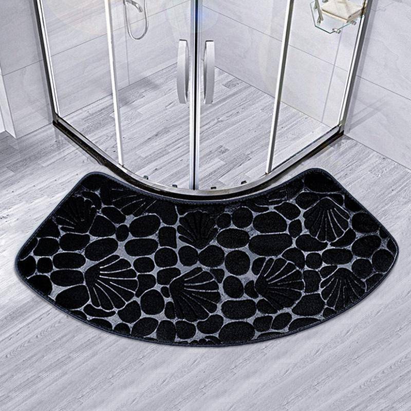 Luxuriöser, gebogener Badvorleger, rutschfest, weich, saugfähig, Duschmatten mit Fächern, waschbarer Badezimmervorleger, Eckbadewannen-Bodenteppich für die Dusche 430MMx980MM Luxuriöser, gebogener Badvorleger, rutschfest, weich, saugfähig, Duschmatten mit Fächern, waschbarer Badezimmervorleger, Eckbadewannen-Bodenteppich für die Dusche 430MMx980MM von Joom DACH
