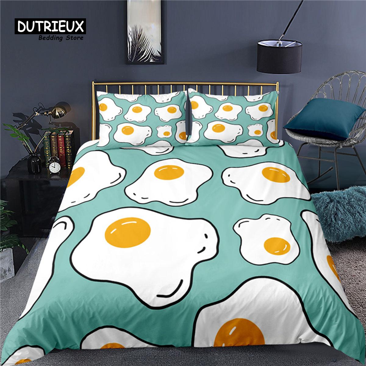 Luxuriöser 3D Spiegelei-Druck Home Living Bequemer Bettbezug Kissenbezug Kinderbettwäsche-Set Queen- und King-Größe EU/US/AU/UK-Größe EU single(135x200cm) von Joom DACH