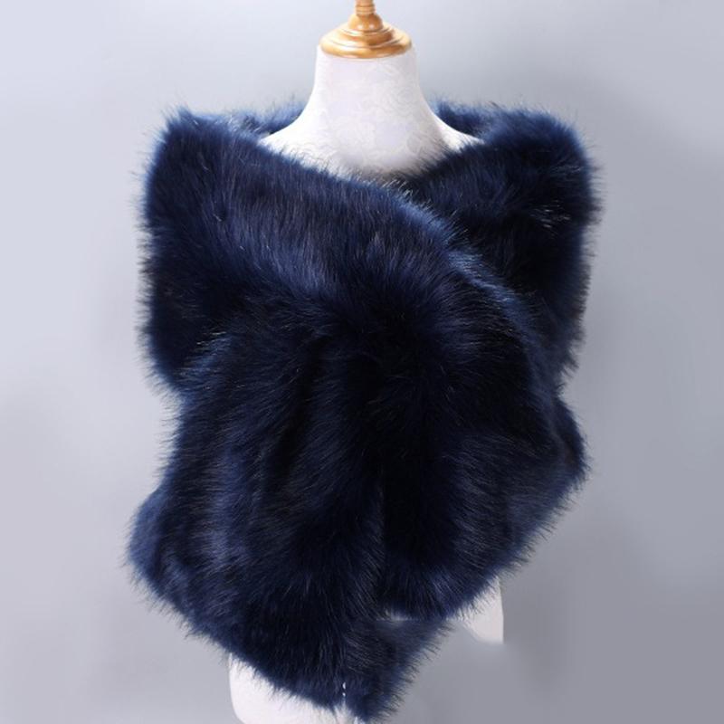Luxuriöser Kunstpelzschal für Damen, Winter, Brautschal, dick, weich, warm, bequem, Kunstpelzschal für Hochzeit, Abendparty M von Joom DACH