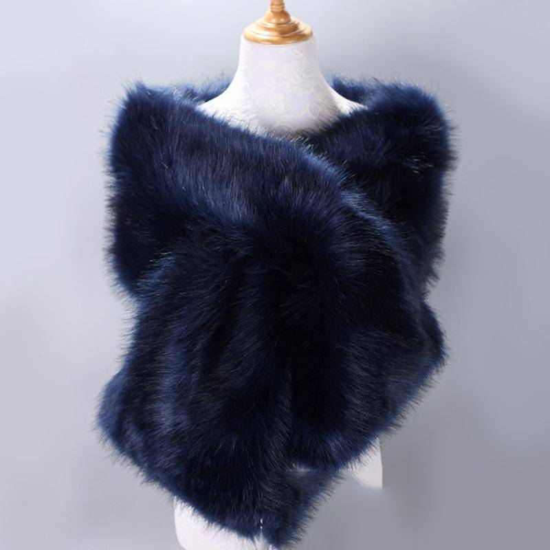 Luxuriöser Kunstpelzschal für Damen, Winter, Brautschal, dick, weich, warm, bequem, Kunstpelzschal für Hochzeit, Abendparty M von Joom DACH