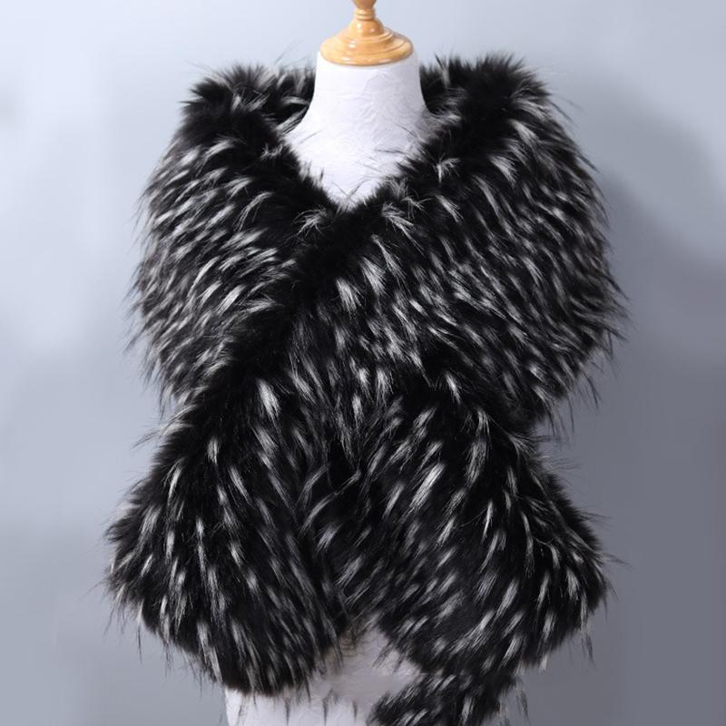 Luxuriöser Kunstpelzschal für Damen, Winter, Brautschal, dick, weich, warm, bequem, Kunstpelzschal für Hochzeit, Abendparty M von Joom DACH