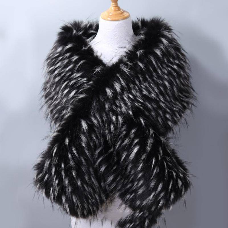 Luxuriöser Kunstpelzschal für Damen, Winter, Brautschal, dick, weich, warm, bequem, Kunstpelzschal für Hochzeit, Abendparty M von Joom DACH